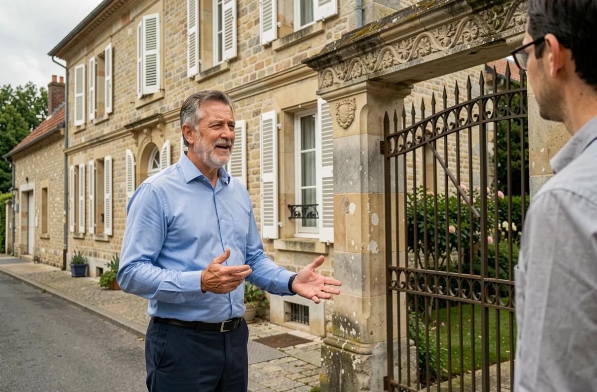 Agent de l'Agence Gambetta Immobilier présentant une maison bourgeoise à vendre à La Charité-sur-Loire
