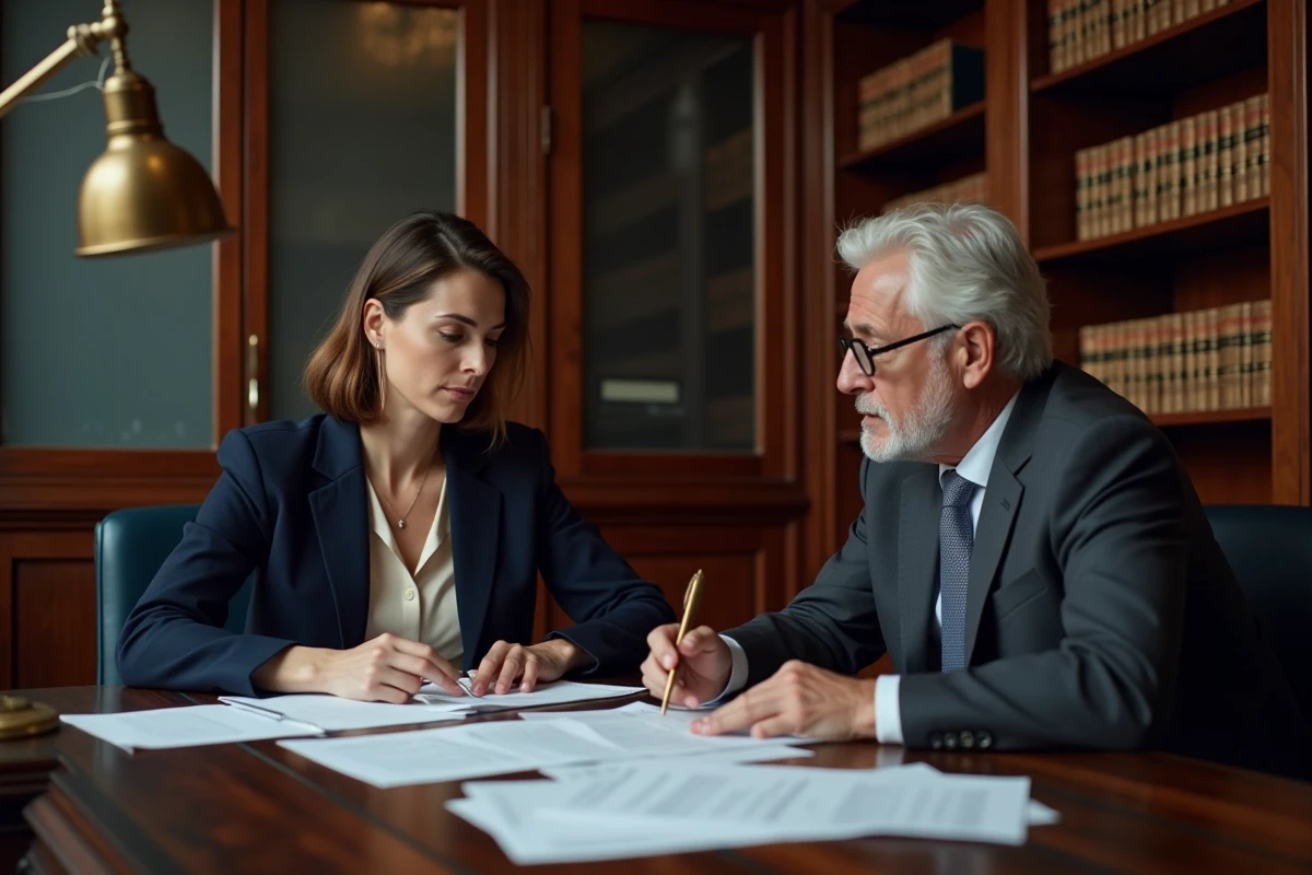 Consultation juridique entre acheteur immobilier et notaire pour un litige de vice caché après vente de maison