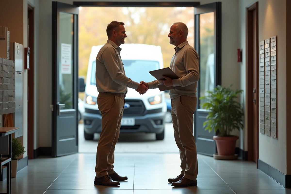 Homme et agent immobilier se serrant la main